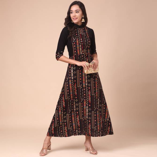 Nyka 1001 Designer New Ethnic Wear Rayon Fancy Long Kurti Collection